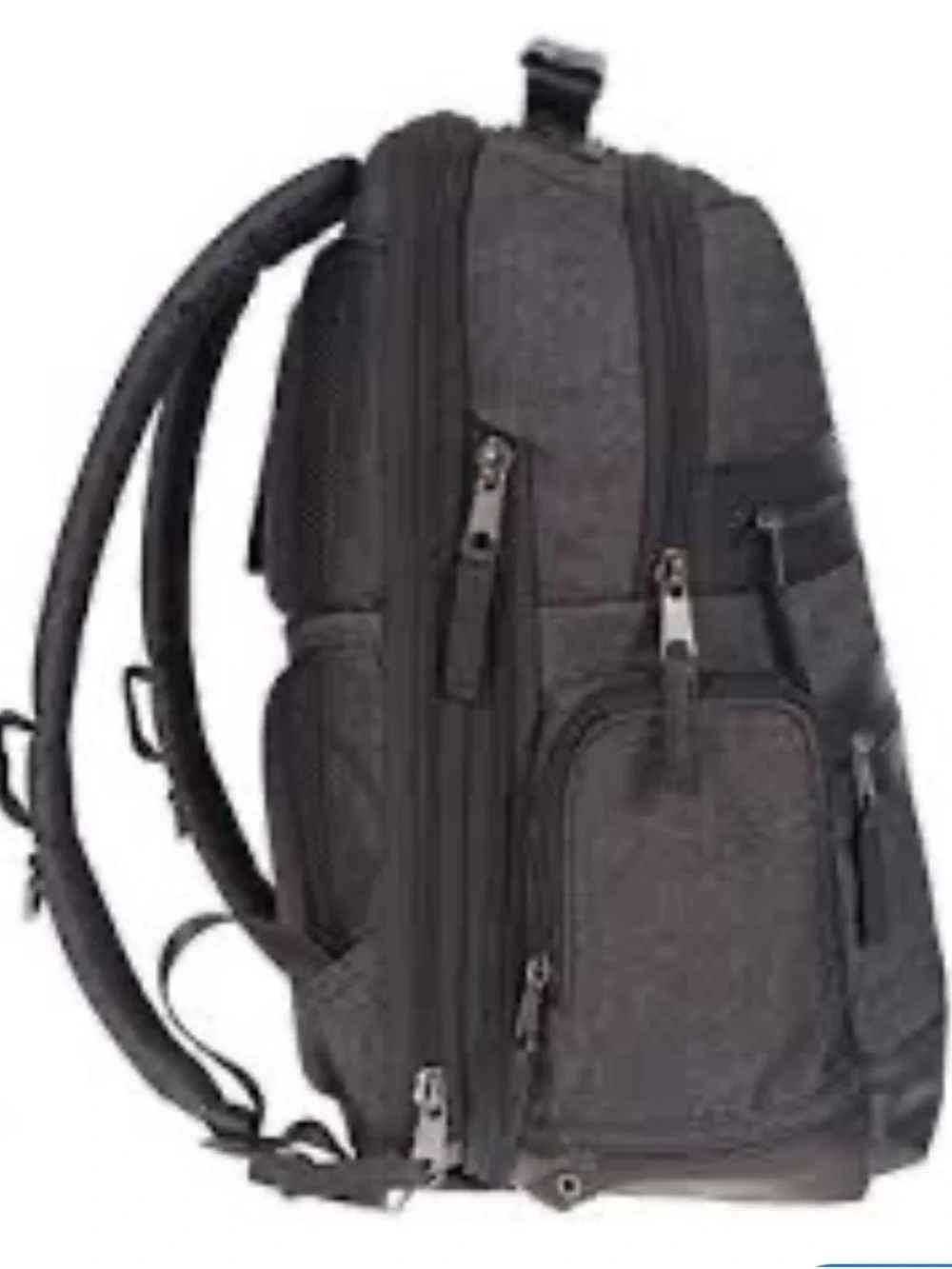 Men's Charcoal Gray Canvas Backpack with Black Trim